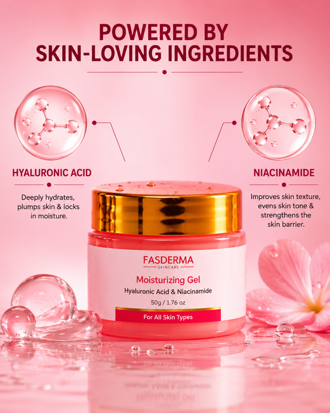 Moisturizing Gel - 50gms - Niacinamide and Hyaluronic Acid